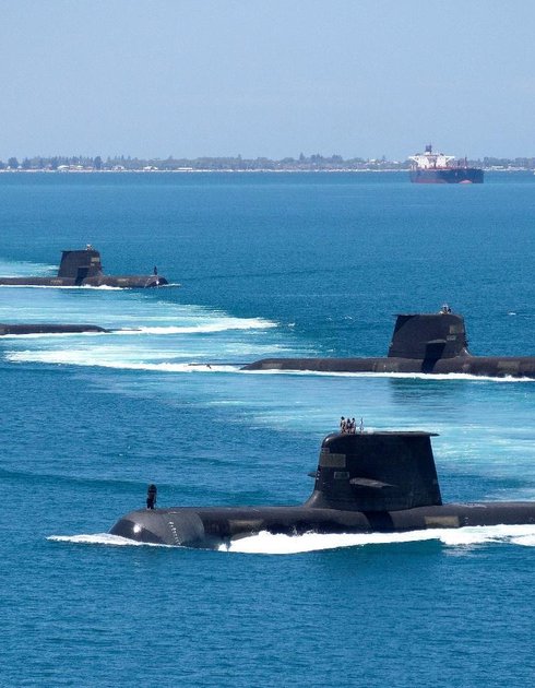 Four Collins Class in Cockburn Sound